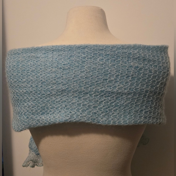 NWOT: Beautiful Vintage Turquoise/Aqua Mohair Scarf; Italian Made & Bought; NEW! - Picture 15 of 16